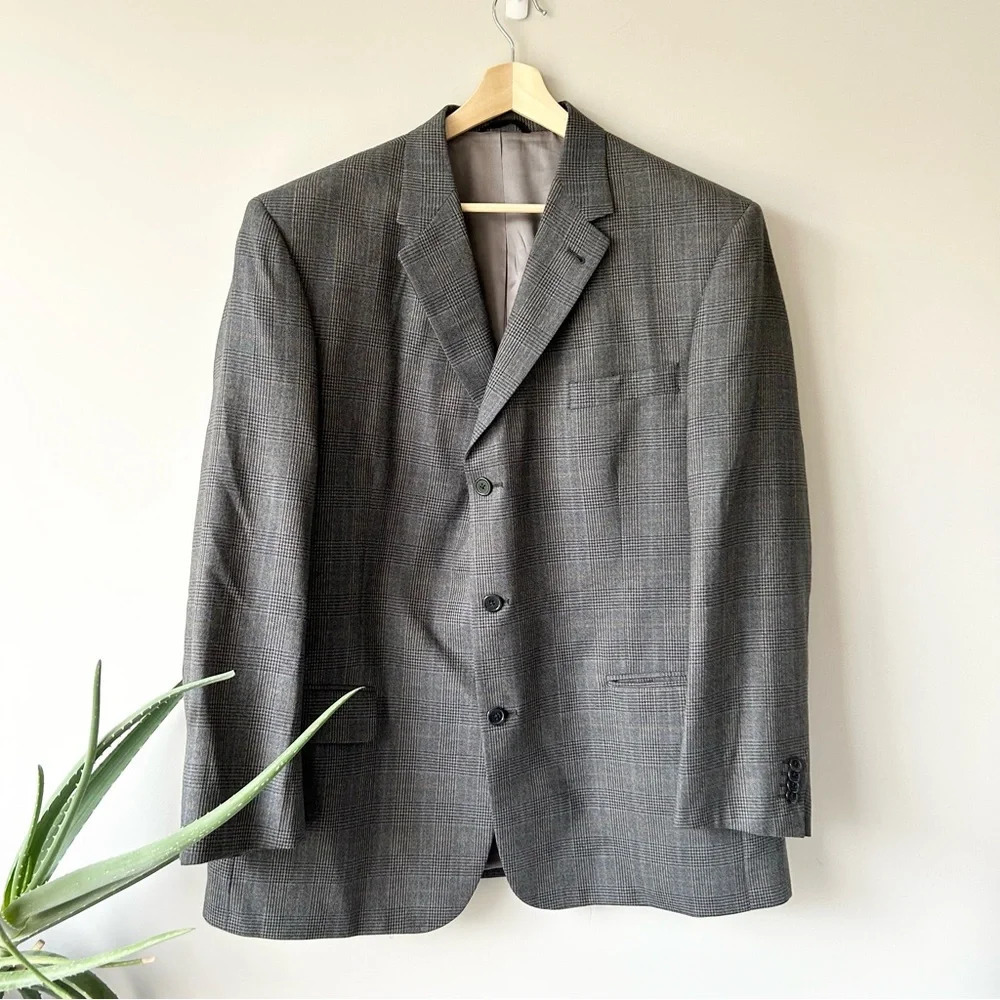 Axcess by Liz Claiborne Pure Wool Plaid Blazer